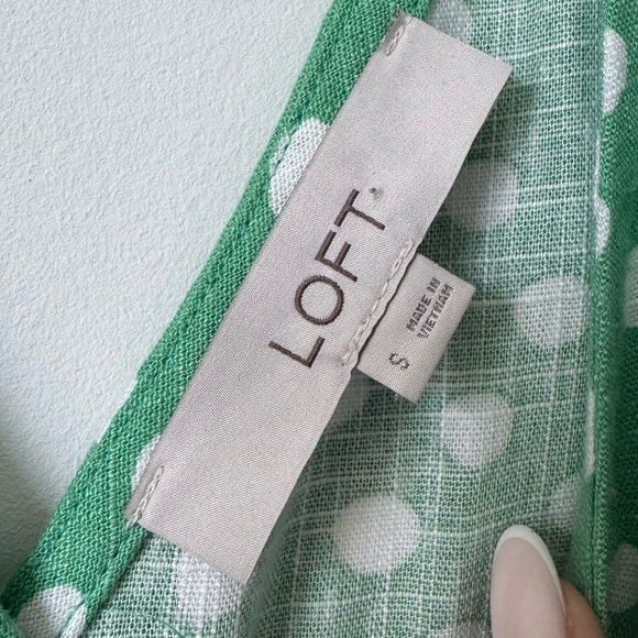 LOFT Dotted Godet Double V Midi Dress - Size S - Picture 9 of 12